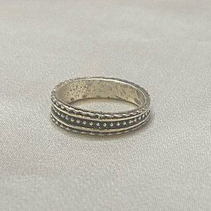 Decorated Silver Boho Band Ring Stackable Ring Grunge Goth Punk